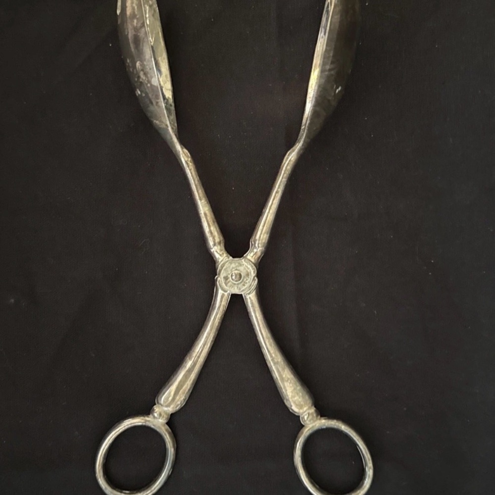 Vintage Silver-Tone Serving‎ Tongs - Picture 2 of 5